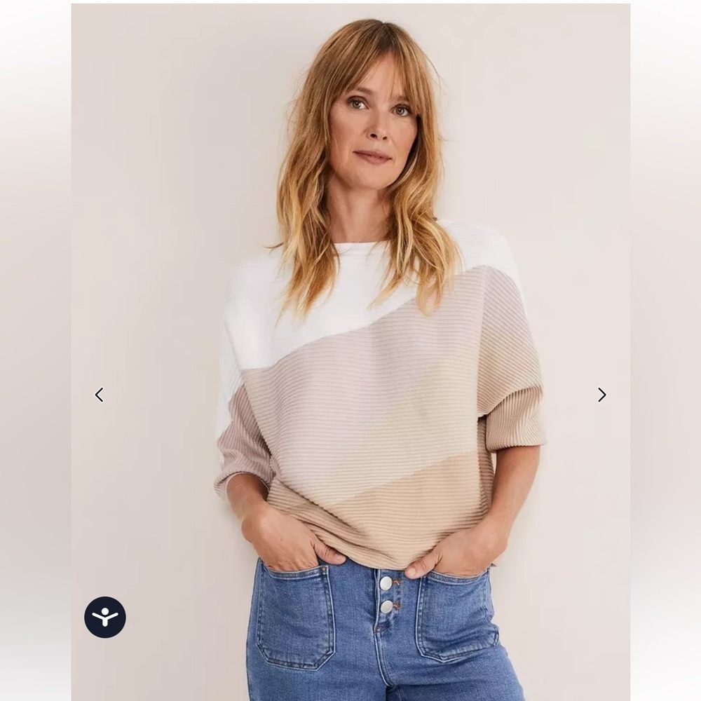 PHASE EIGHT Striped Ribbed Pastel Sweater